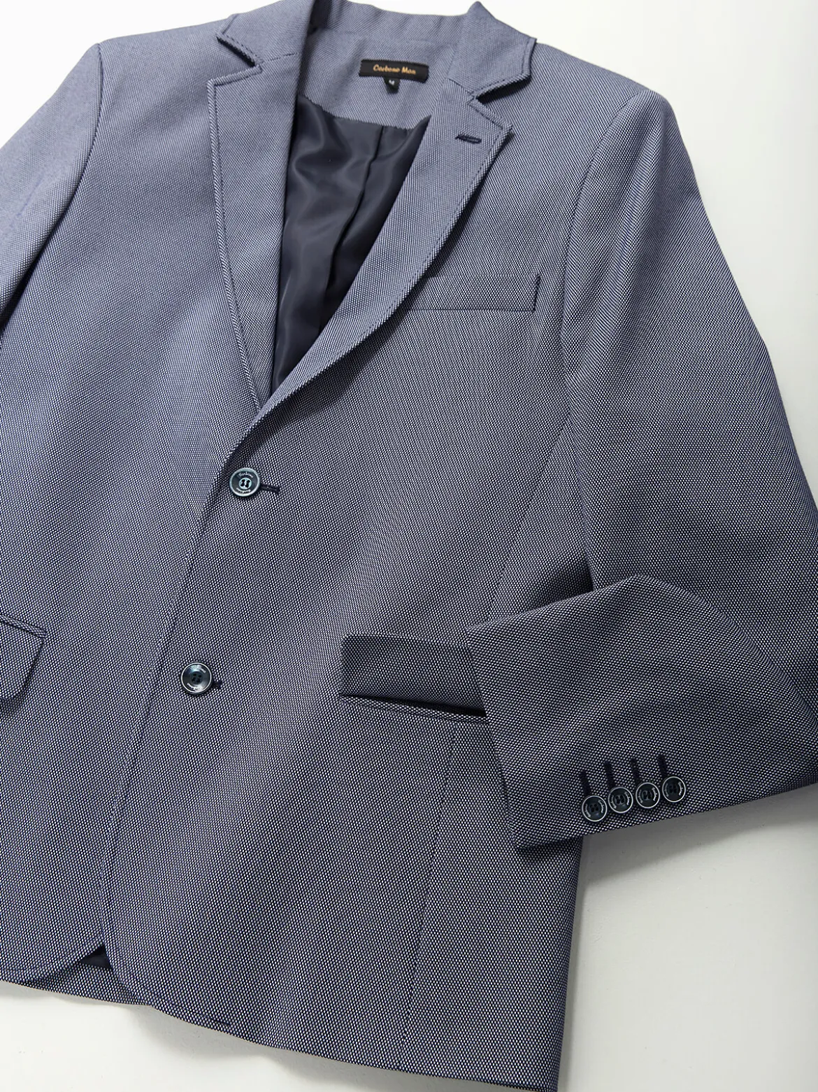 Blazer azul mesclado slim fit