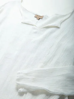 Blusa texturizada manga comprida