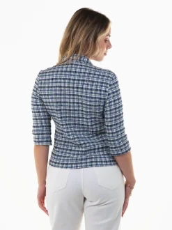 Blusa xadrez manga 3/4