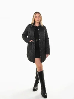 Blusão acolchoado reversível preto