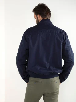 Bomber azul marinho em sarja
