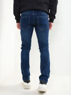 Calças ganga azul escuro slim fit