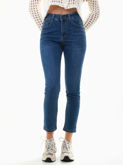 Calças ganga skinny fit azul escuro