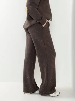 Calças malha com strass