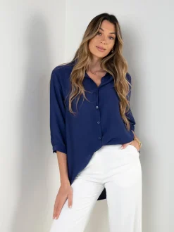 Camisa comprida manga 3/4