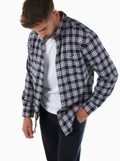 Camisa flanela azul marinho