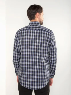 Camisa manga comprida xadrez azul