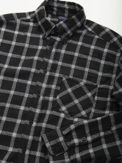 Camisa preta xadrez com bolso