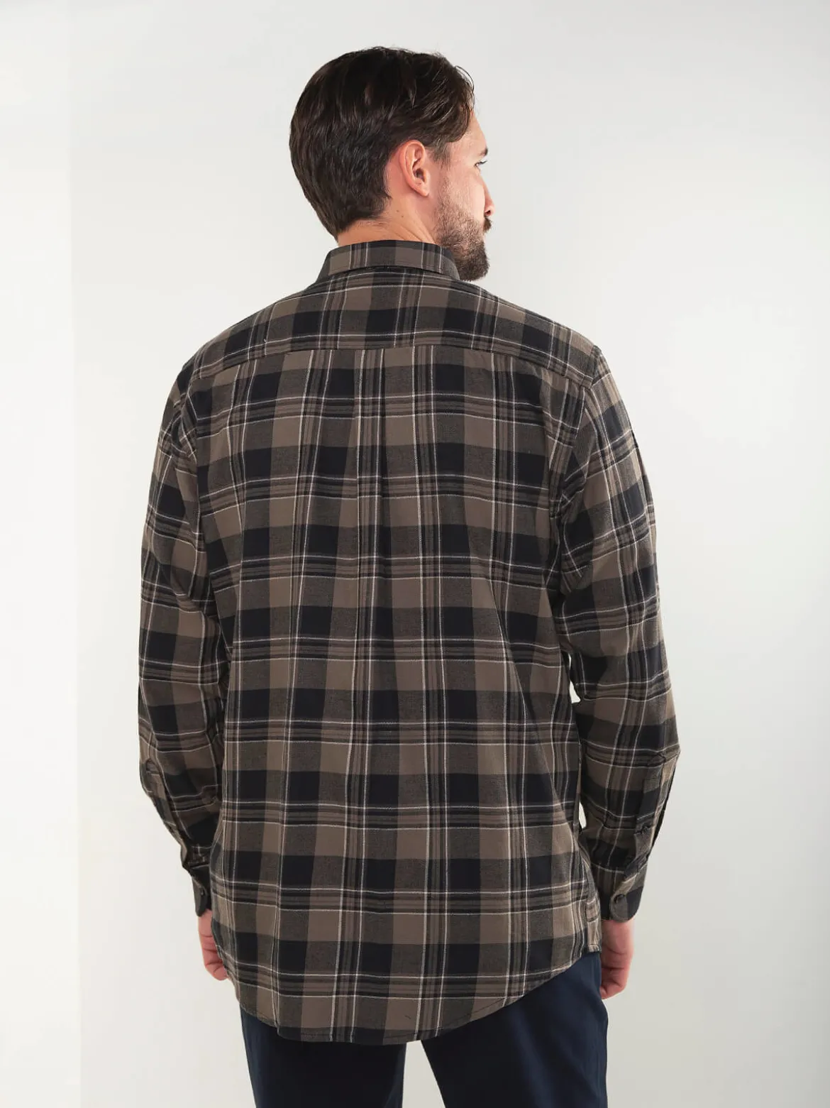 Camisa xadrez flanela verde tropa