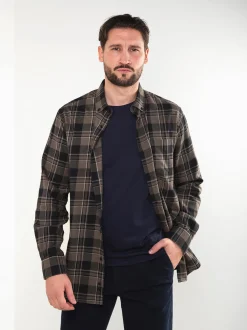 Camisa xadrez flanela verde tropa