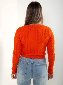 Camisola curta malha trançada