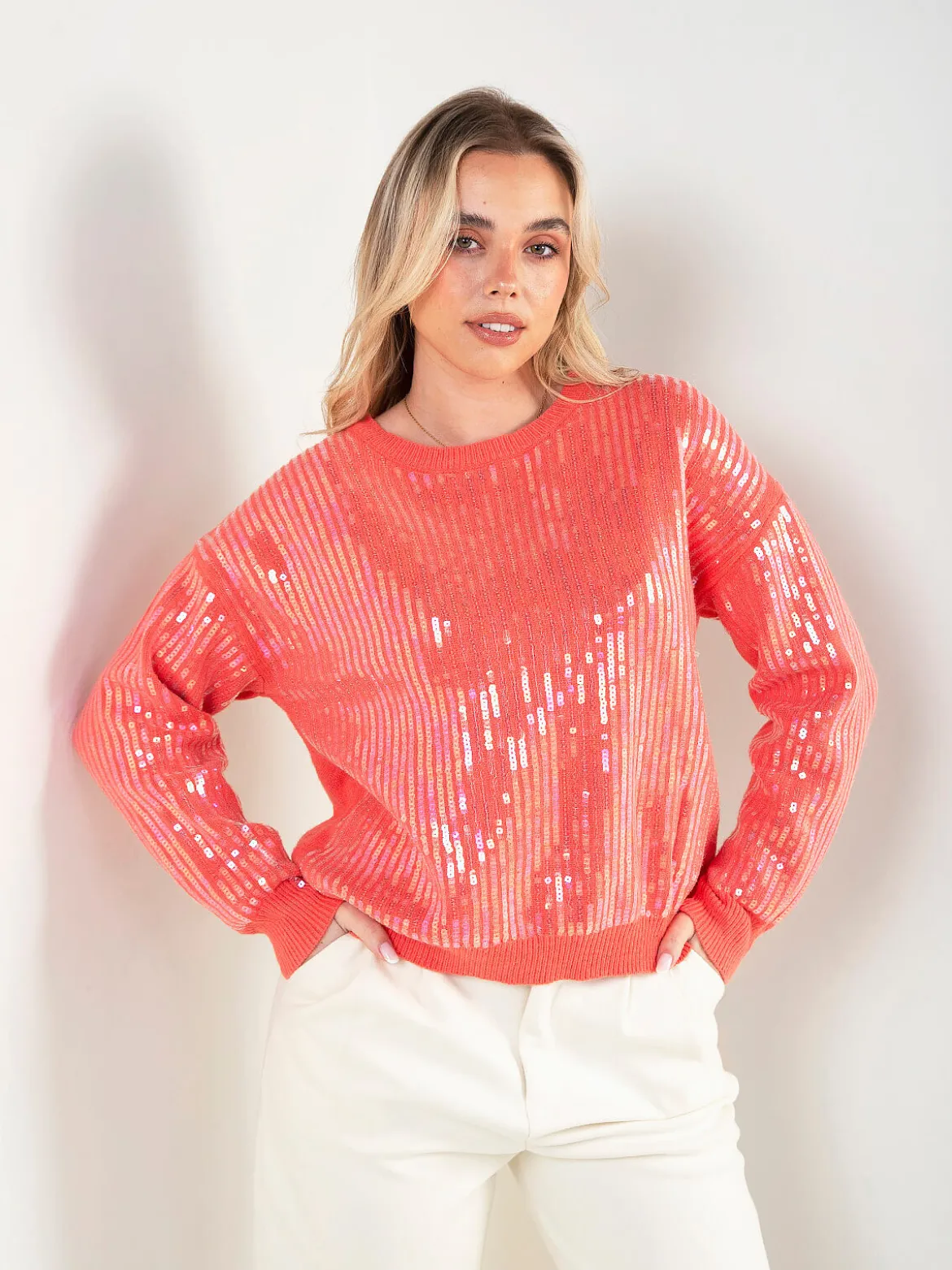 Camisola de malha com lantejoulas