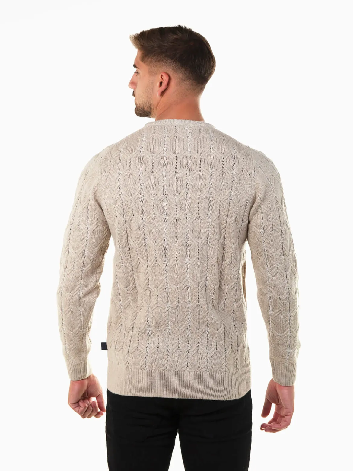 Camisola de malha trançada