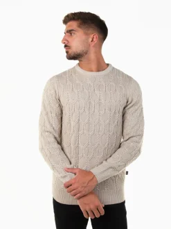 Camisola de malha trançada
