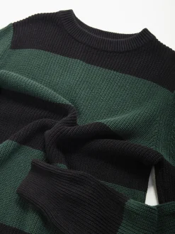 Camisola malha color block gola redonda