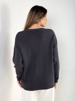 Camisola malha com bolso em brilho