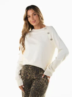 Camisola malha com botões decorativos