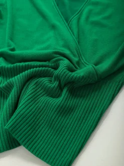 Camisola malha com decote cruzado