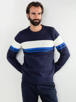 Camisola malha com detalhe losangos