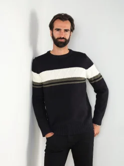 Camisola malha com detalhe losangos