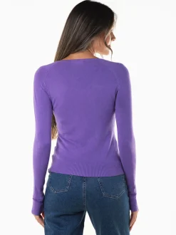 Camisola malha decote em bico