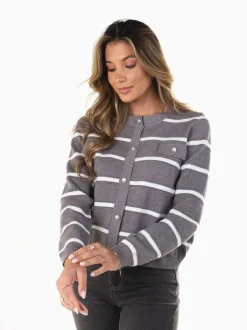 Camisola malha efeito casaco