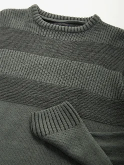 Camisola malha estruturada gola redonda