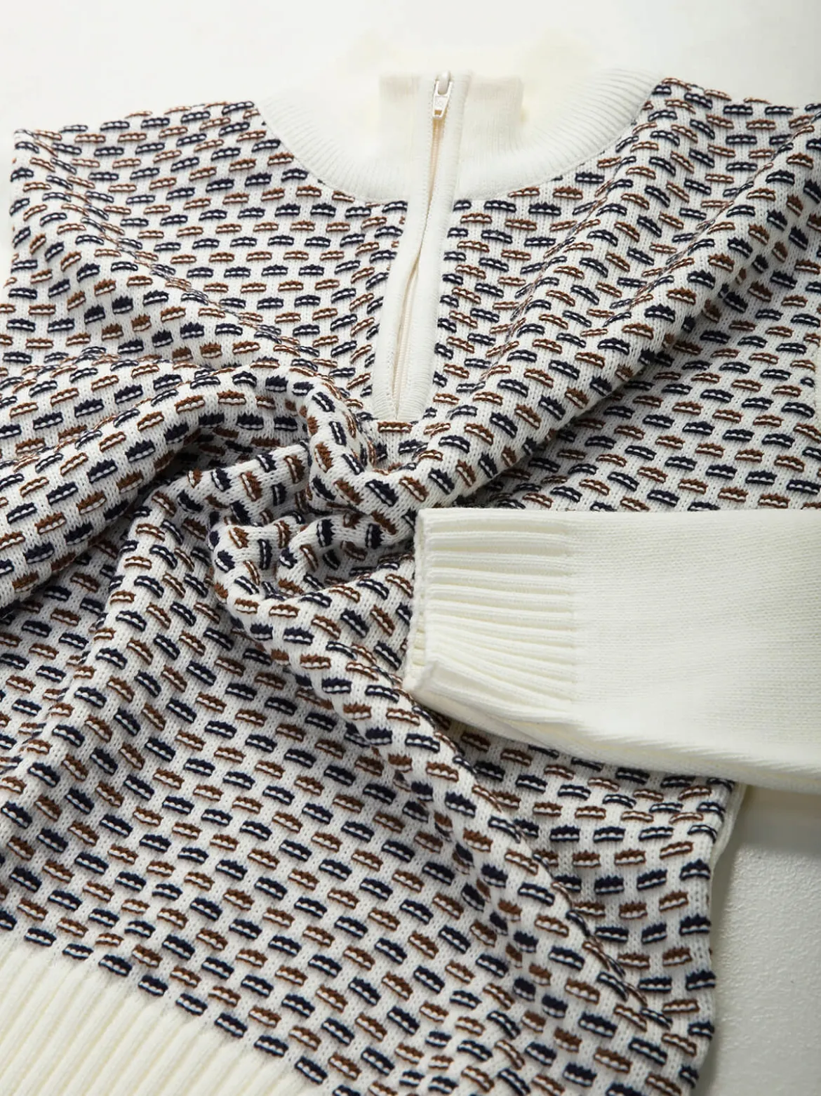 Camisola malha estruturada com fecho