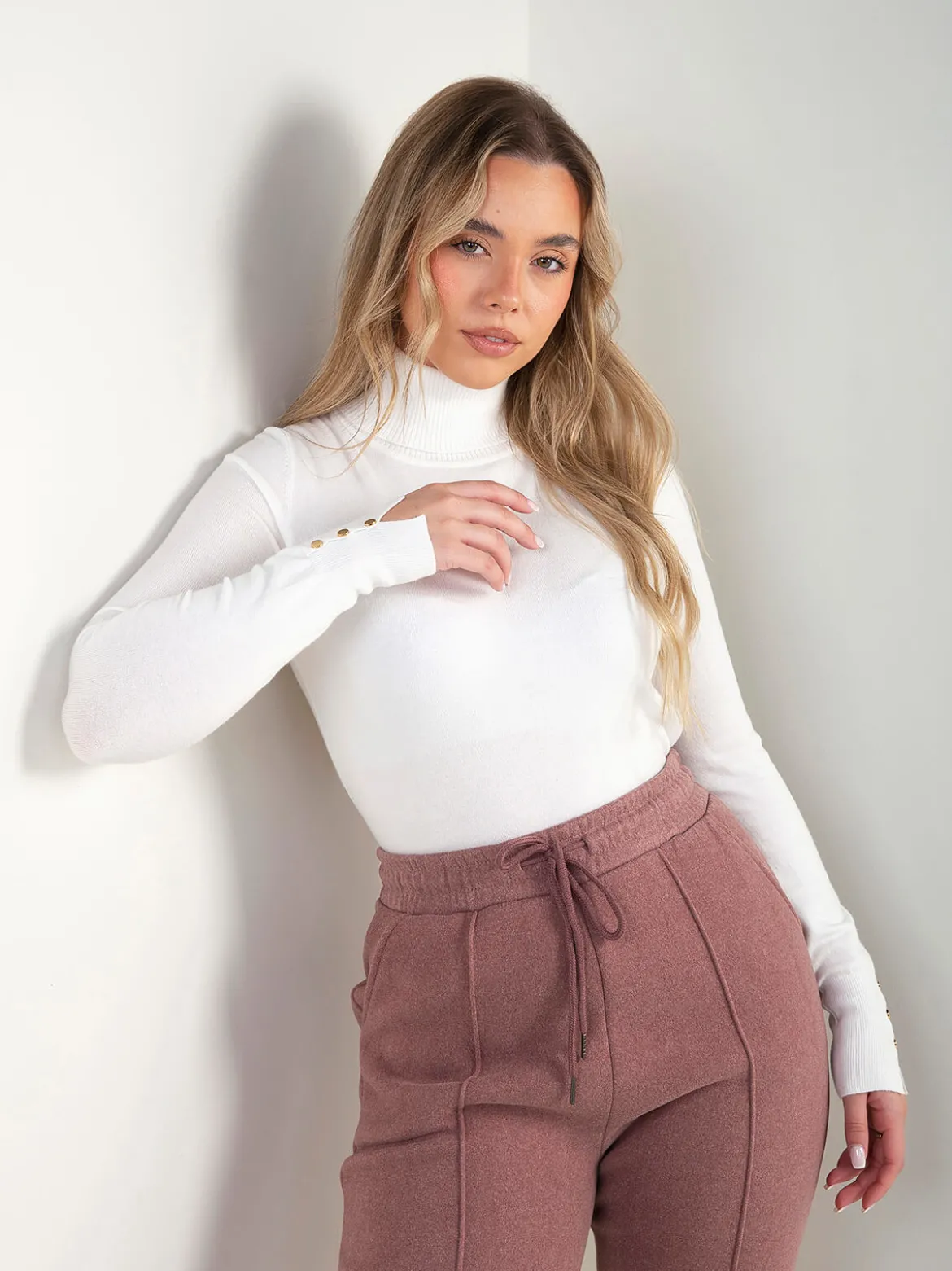 Camisola malha fina com detalhe