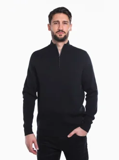Camisola malha gola com fecho