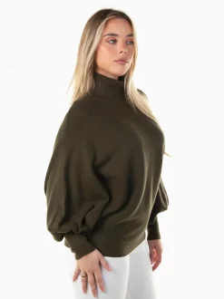 Camisola malha manga morcego