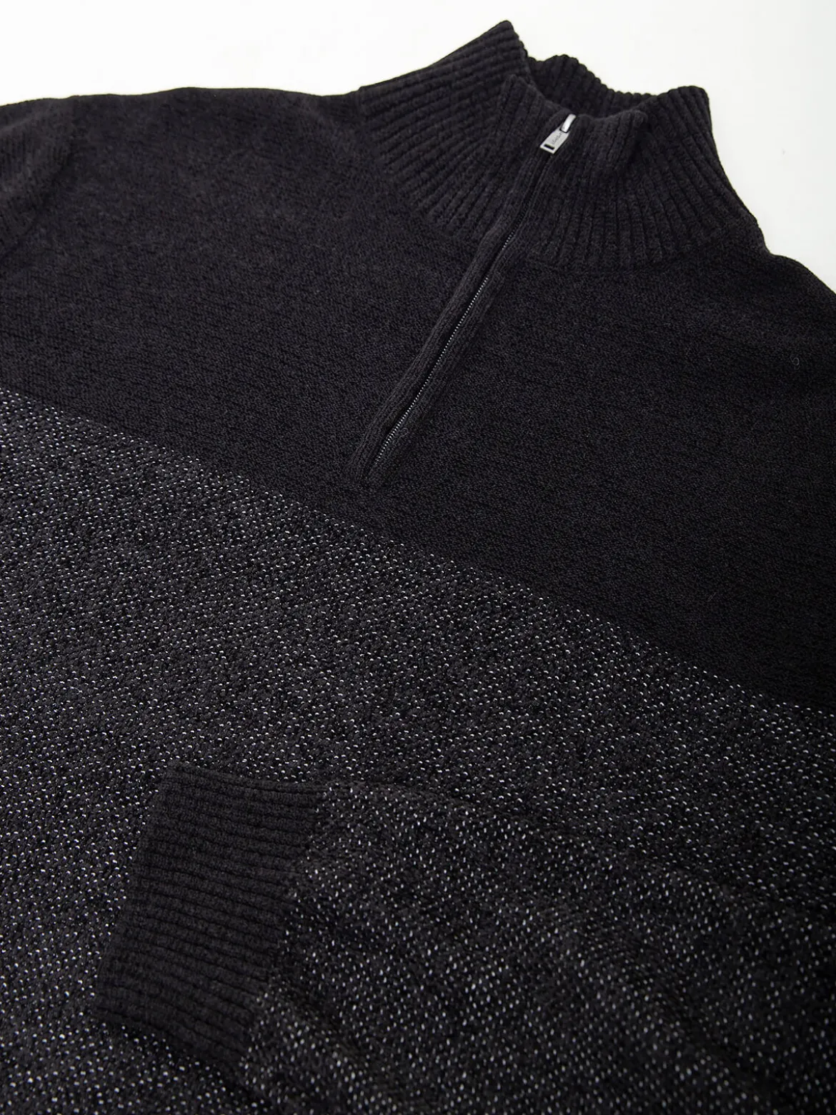 Camisola malha mesclada com fecho