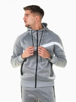Casaco desportivo color block com capuz