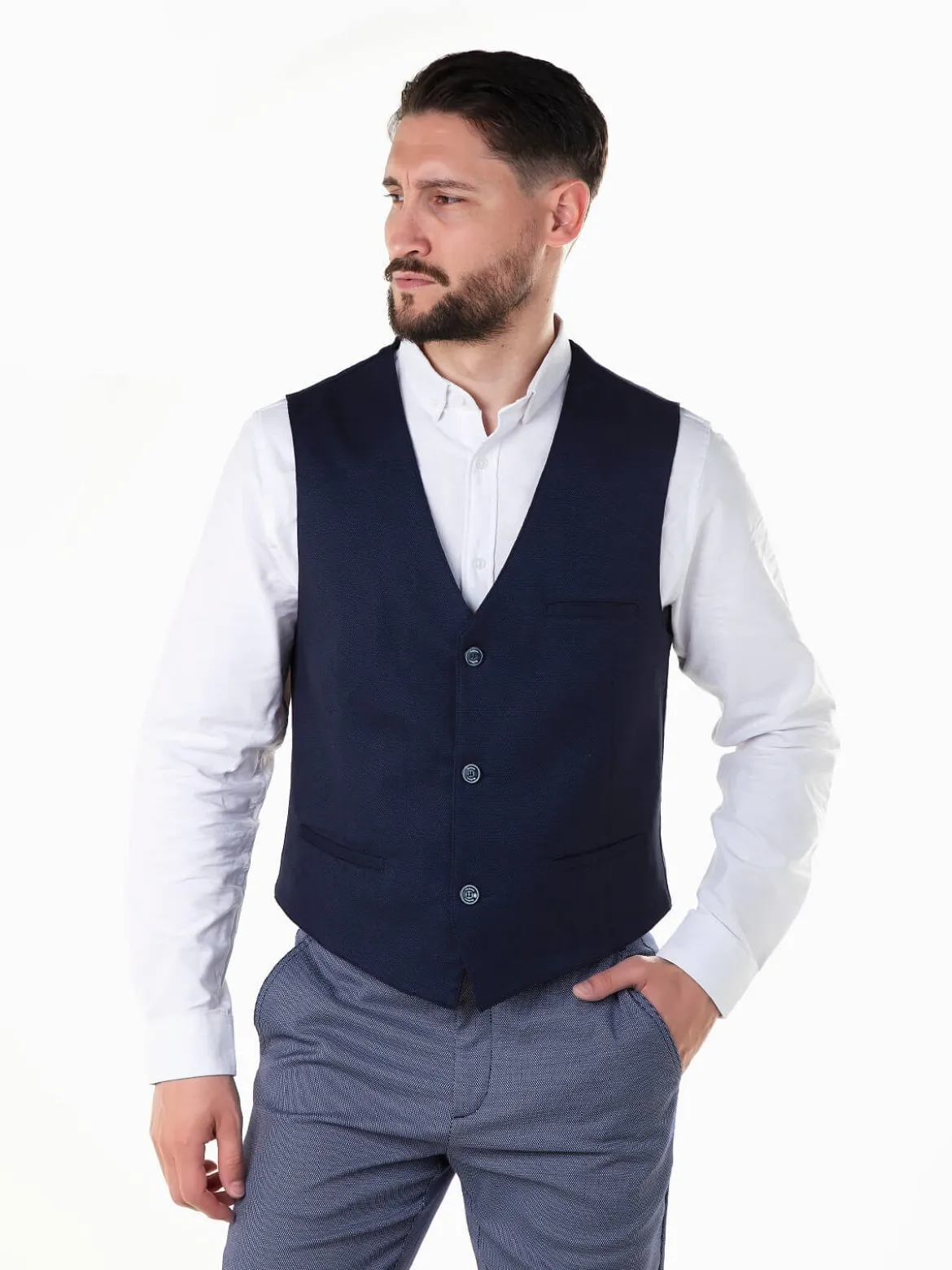 Colete azul marinho slim fit