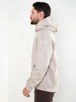 Hoodie com efeito desgastado