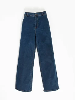 Jeans wide leg azul escuro