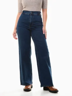 Jeans wide leg azul escuro