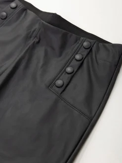 Leggings efeito pele com botões