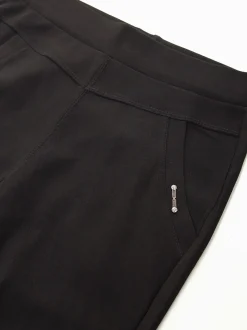 Leggings pretas cintura alta com bolsos