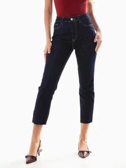 Mom jeans azul escuro