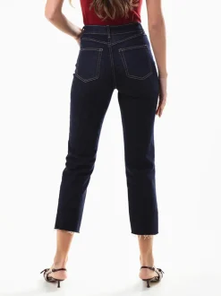 Mom jeans azul escuro