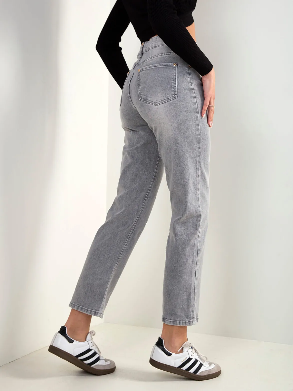 Mom jeans cinza