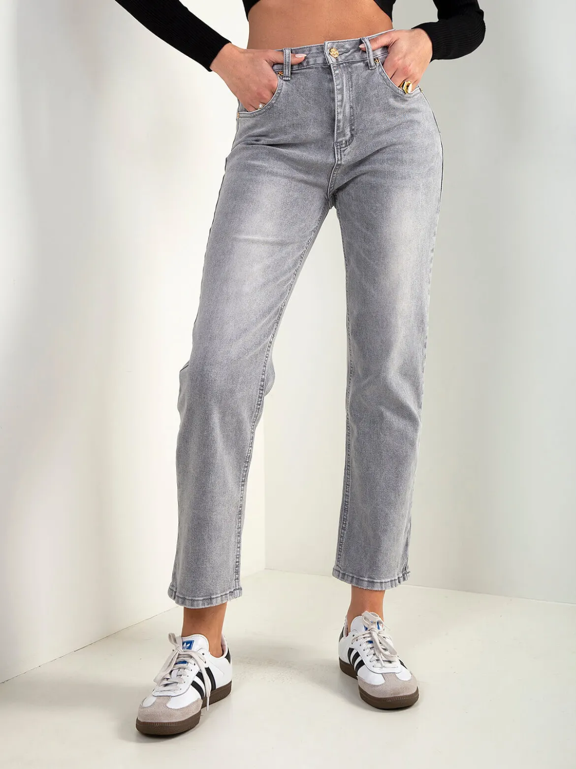 Mom jeans cinza