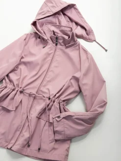 Parka cintada com folho