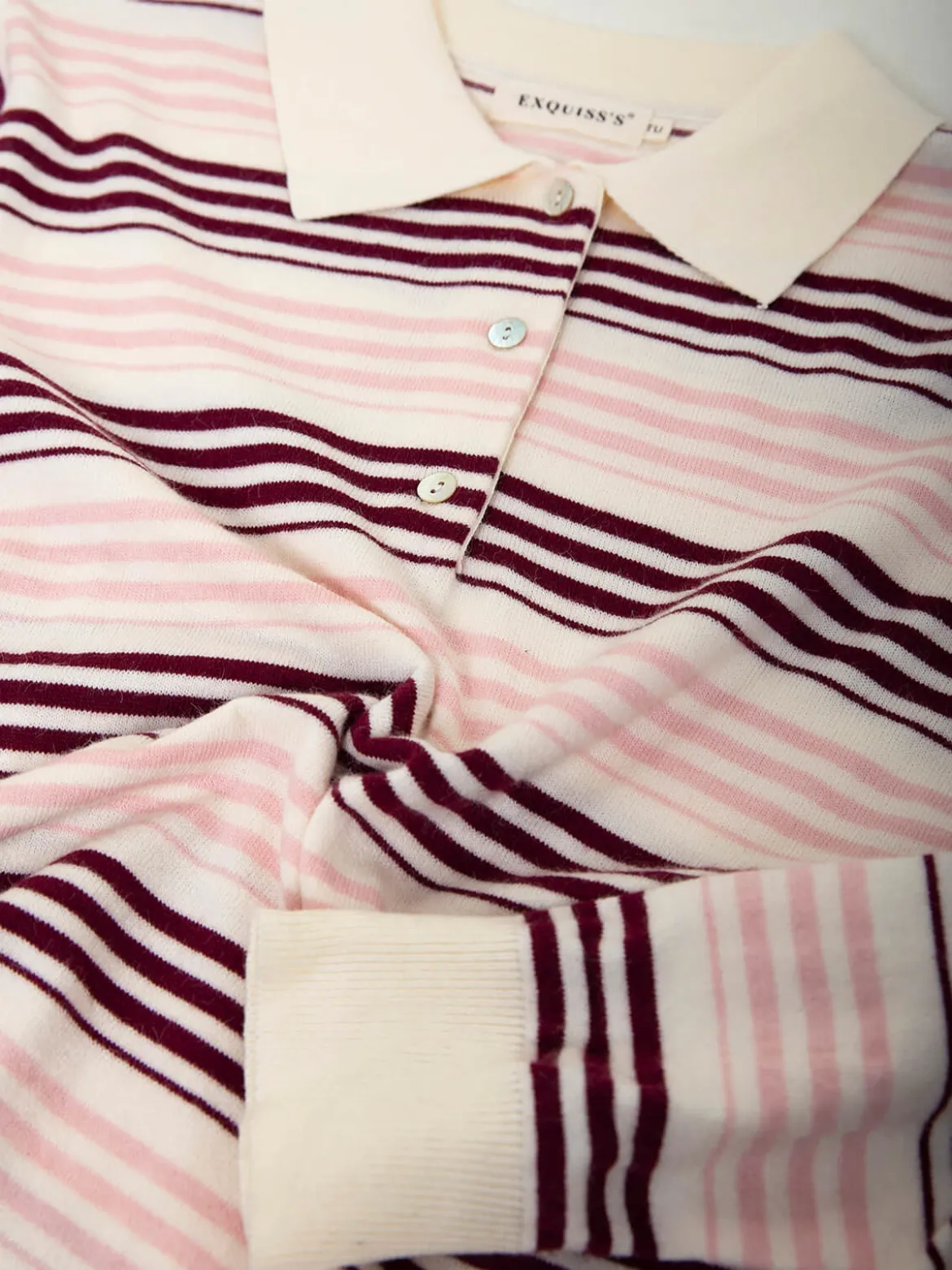 Polo de malha às riscas mistura viscose