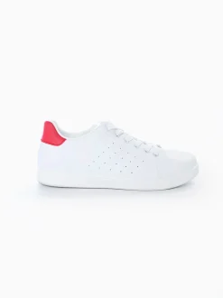 Sapatilhas desportivas brancas com vermelho