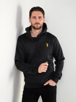 Sweatshirt capuz cardada com bordado