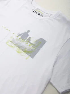 T-shirt branca com estampado