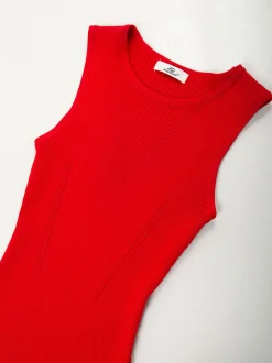 Vestido malha comprido decote halter